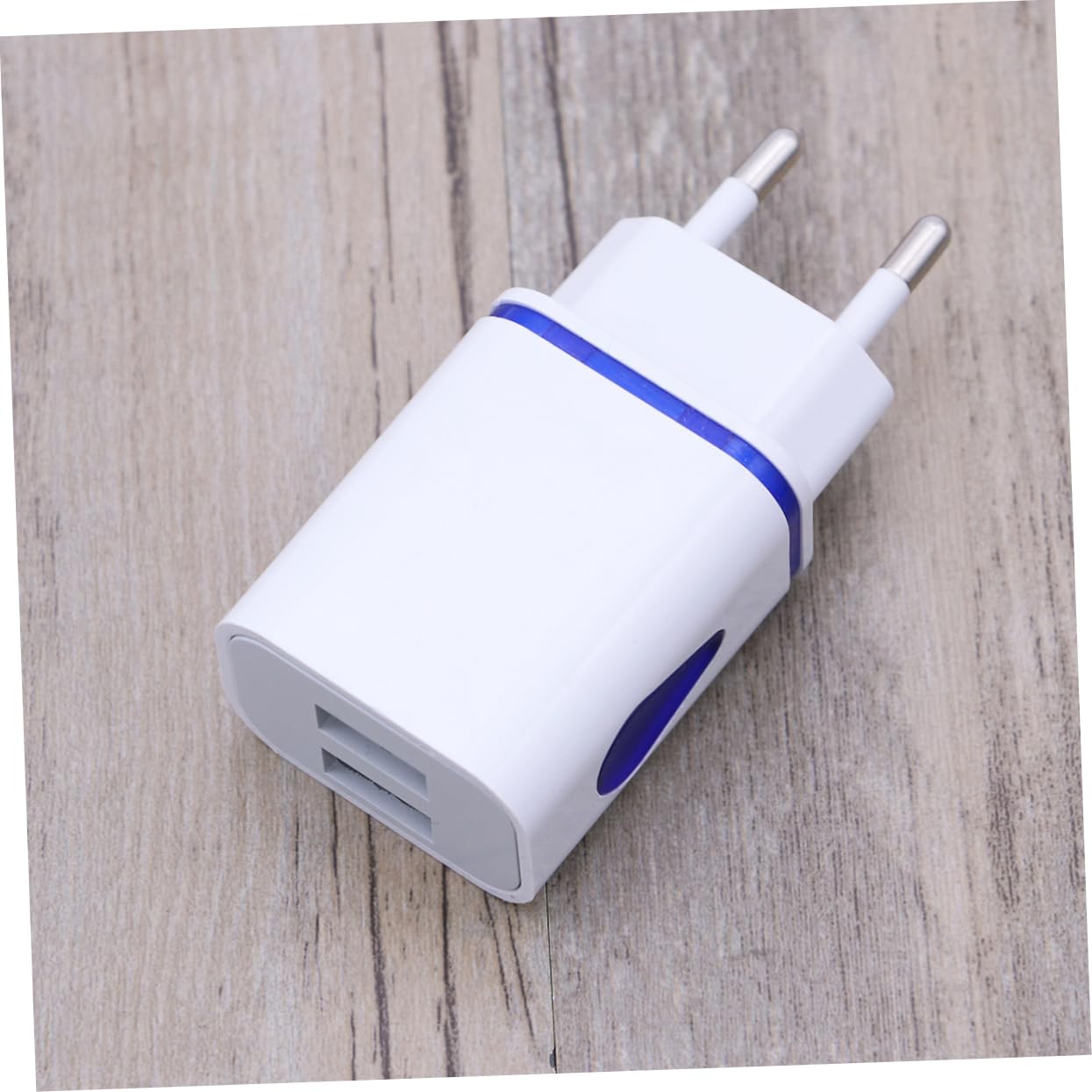 COLLBATH Caricatore da Viaggio con Doppia Porta USB per Smartphone, Forma a Goccia, Luci LED Notturne, Caricabatterie