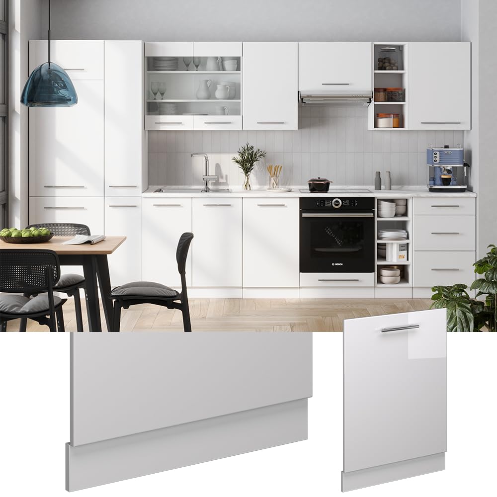 Vicco Panel przedni zmywarki "Fame-Line", Biały wysoki połysk, 60 cm | BP Antracyt, à combiner avec d'autres modules de la série Fame-Line