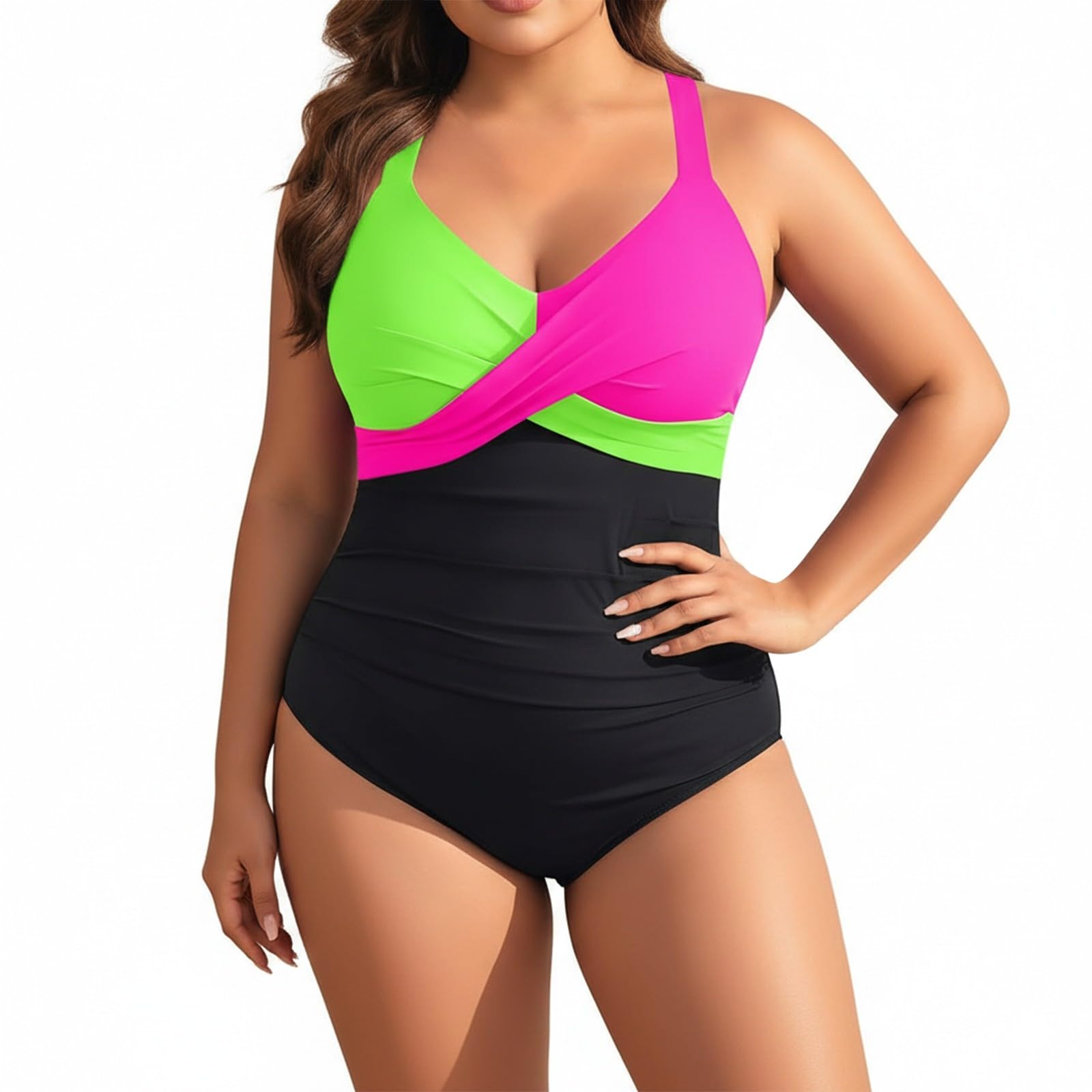 Grande Taille Maillot De Bain Rétro Grande Couvrant avec Jupe – Élégance Estivale Fluide Et Couvrante pour Vacances Et Quotidien