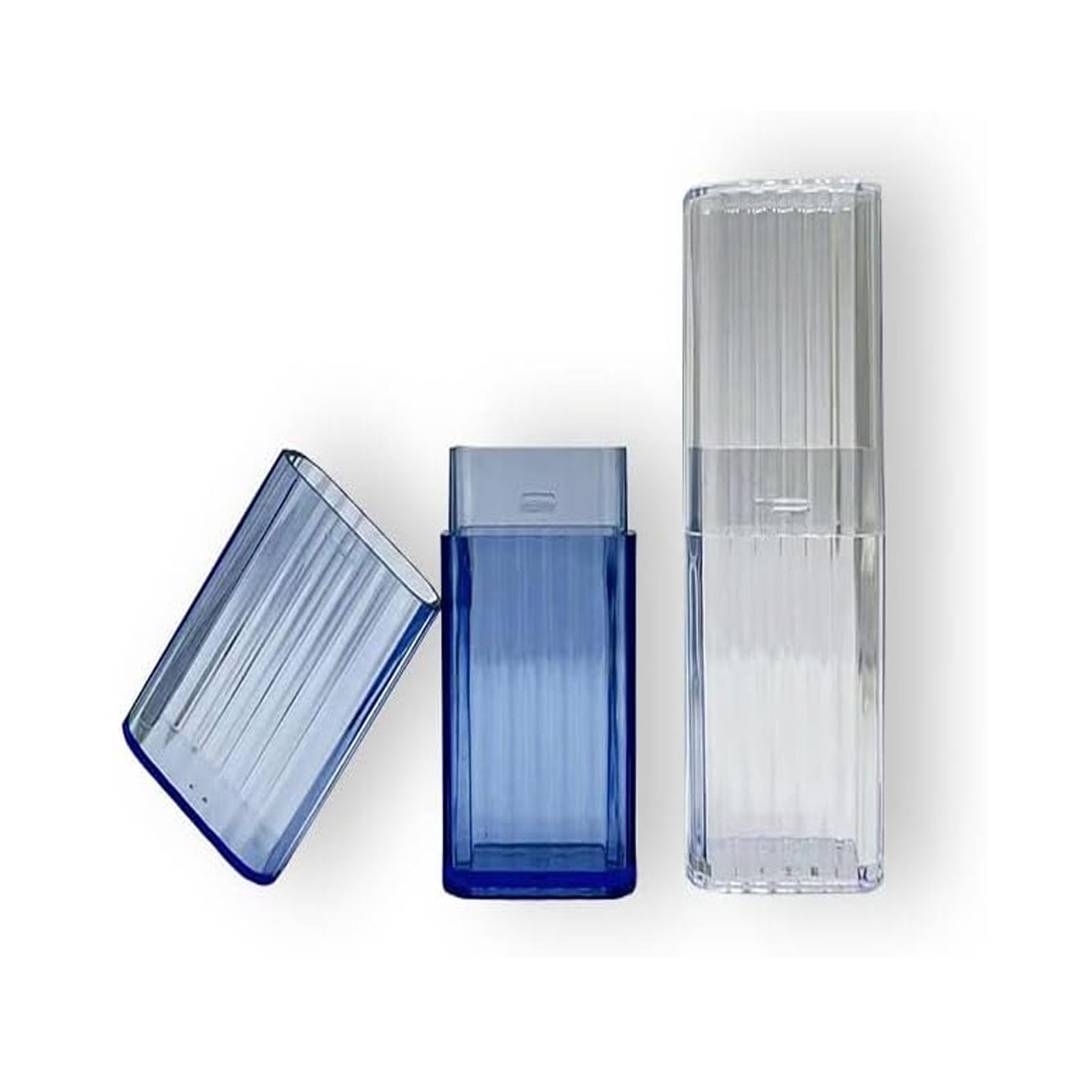 VUFVOID Plastic Portable Project Storage Case Creative Storage Box Transparent Portable Toothpick Box Botton Swab Box Band-aid Box Multi-function Finishing Box Sealed Box (2 PCS)