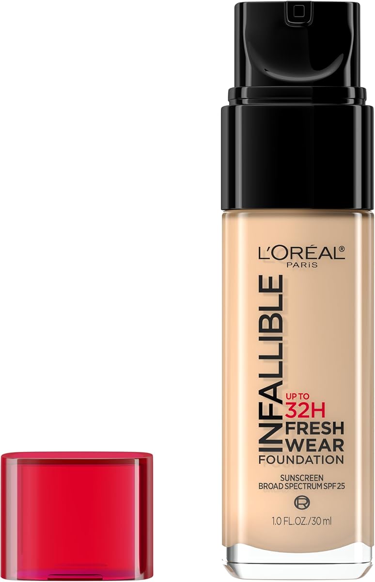 Maquillaje L'Oreal Paris Infalible hasta 32 horas de base ligera de uso fresco, 430 Ivory Buff, 1 fl oz, el embalaje puede variar