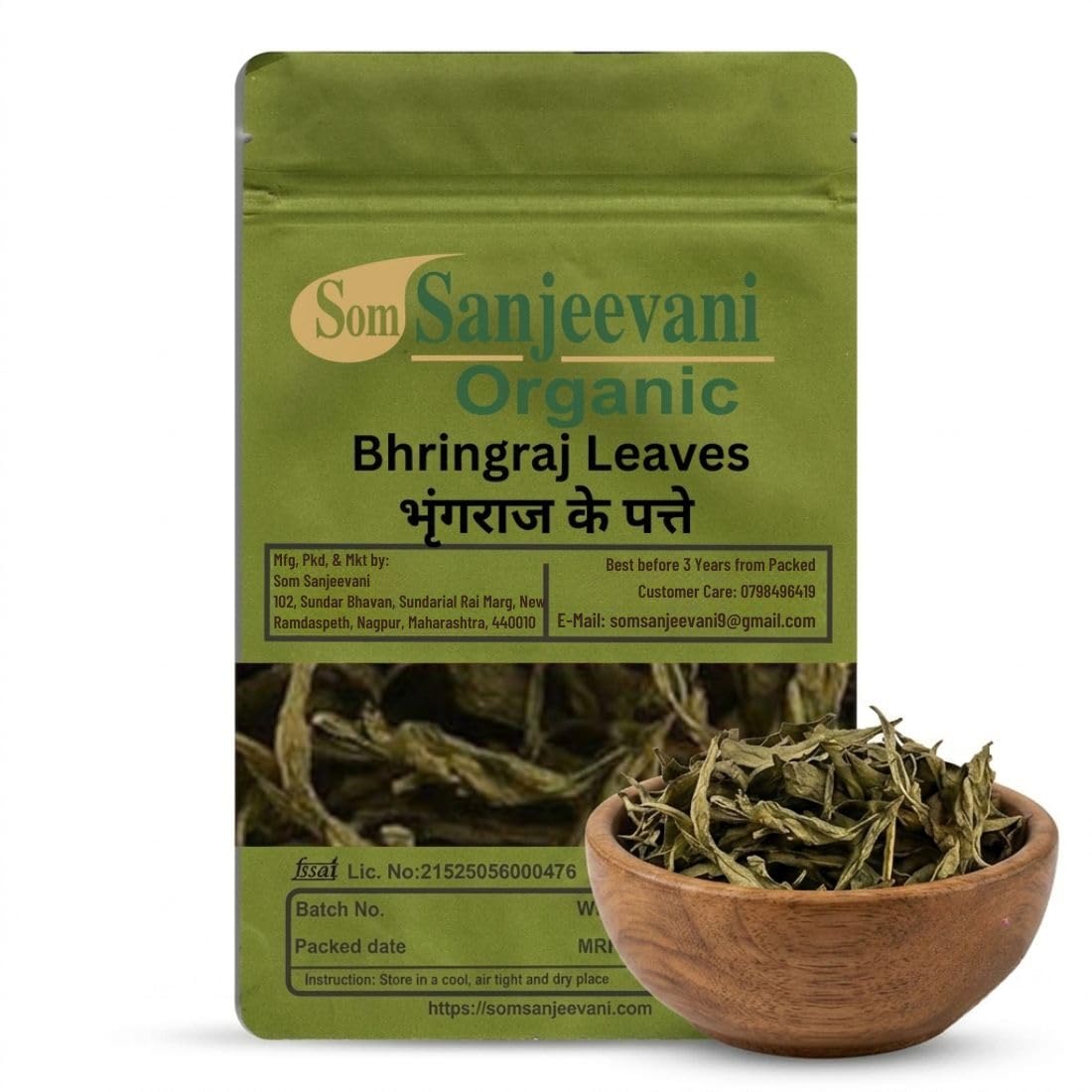 Som Sanjeevani Organic Bhringraj Dry Leaves-50g-Ayurvedic Hair-Scalp Care Promotes Hair Growth-Reduces Hair Fall-Natural-No Mixing-असली- With 50g Multani Mitti Powder-image-31