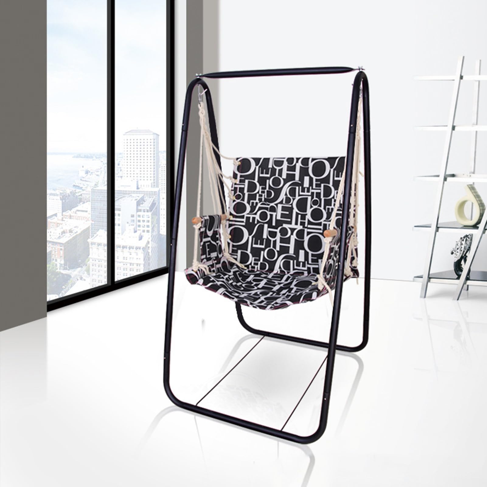 Support de chaise hamac, cadre de balançoire en forme de A, cadre de hamac pliable robuste, support de balançoire en métal pour intérieur ou extérieur, capacité de 99,8 kg, balancelle non