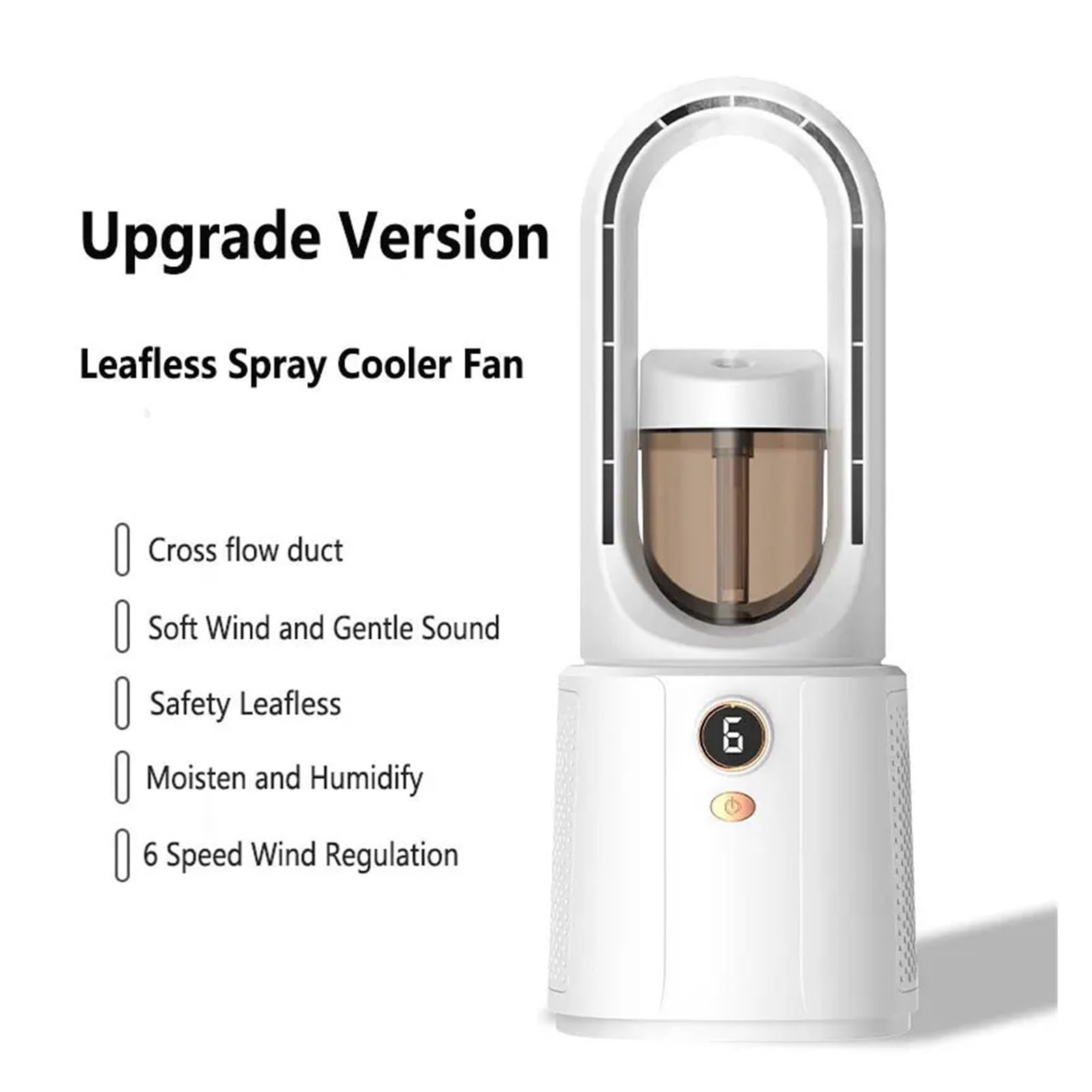 Ventilatore a torre senza pale, Umidificatore USB portatile con ventola senza lama, luce notturna, dispositivo di raffreddamento dell'aria