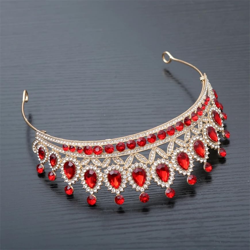 Dninmim Tiara nuziale da donna con strass, accessorio per capelli da sposa, stile vintage