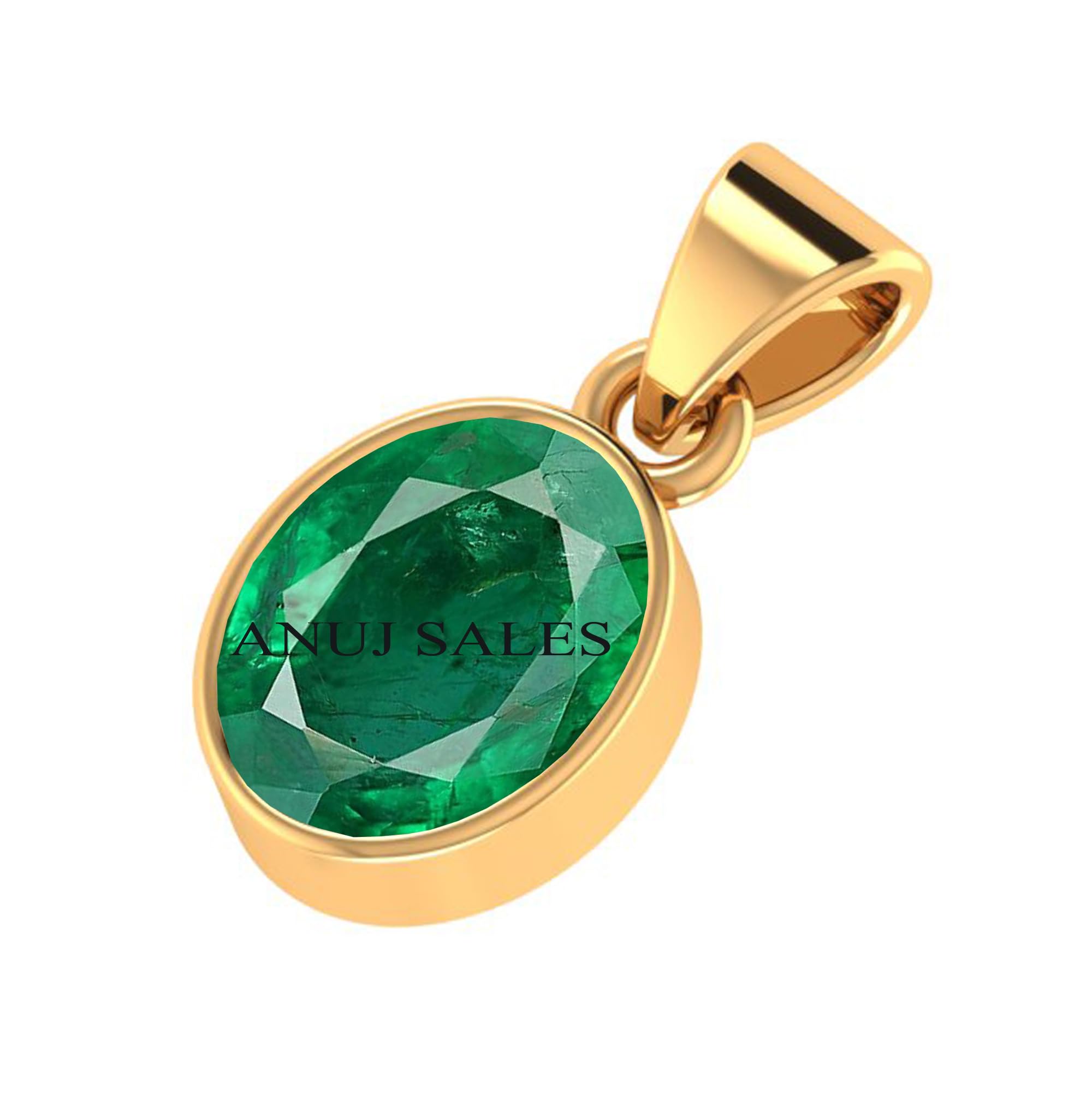 13.00 Carat Natural Emerald Panna Gold Plated Pendant Locket (Astrological Purpose Panna Pendant) for Men and Women