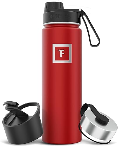Miniatura 34 de IRON °FLASK Frasco de hidratación para acampar y senderismo con pajilla, botella de agua deportiva de acero inoxidable con aislamiento de boca