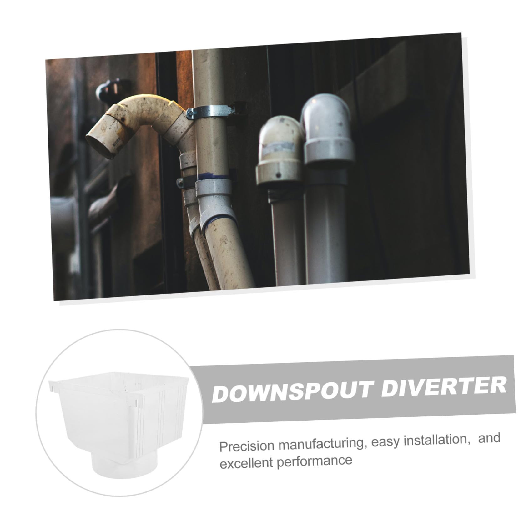 Desviador de Lluvia para Bajante de Canalón PVC Blanco 1 Pieza