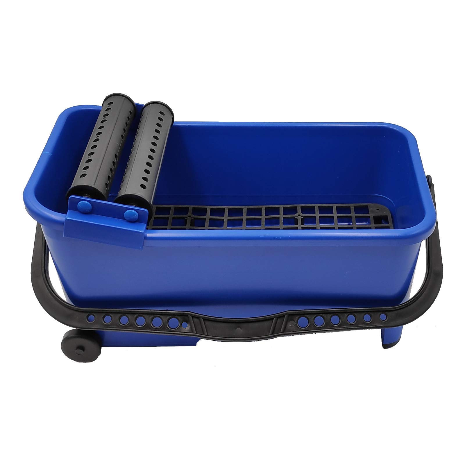 DEWEPRO® Seau de Lavage Carrelage 16L – avec 2 Roues, Grille de Fond et Système à Double Rouleaux – Seau pour Pose de Carrelage Professionnelle