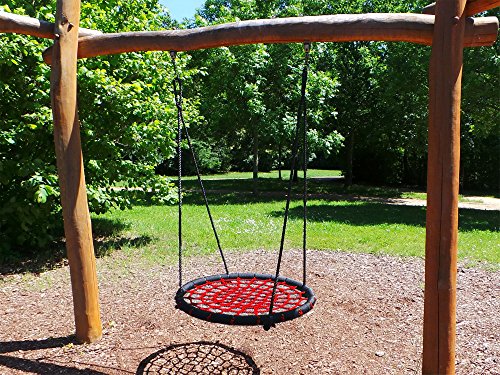Preisvergleich Produktbild Libella Nestschaukel 100 cm Schaukel Kinder Rundschaukel Tellerschaukel Netzschaukel (Rot)