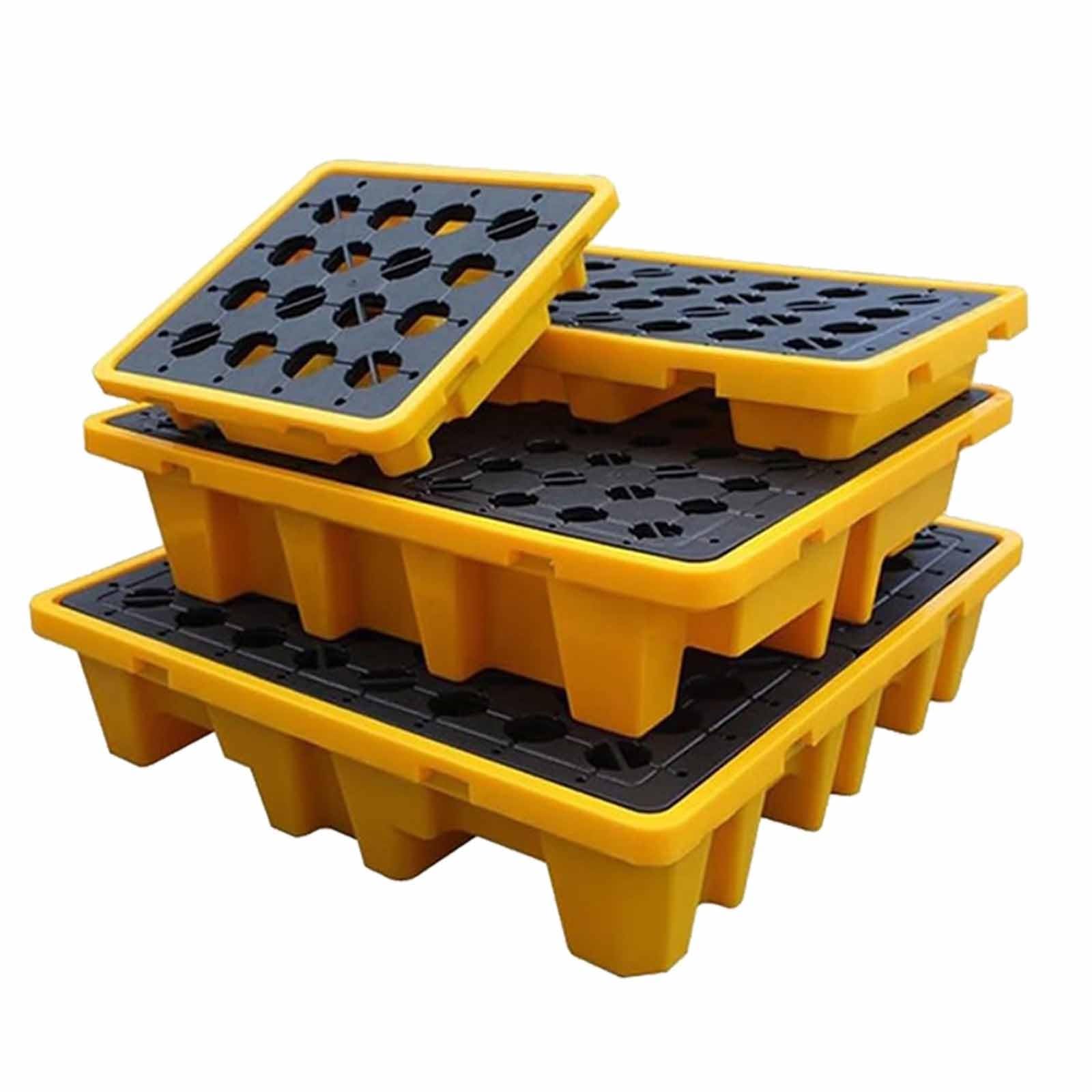 JKJZSALJ Polyethylene Spill Containment Pallet - Large 130X130X15Cm Tray For Indoor/Outdoor Use, Prevent Slip & Protect Garage/Basement Cargo Storage,72x72x16cm