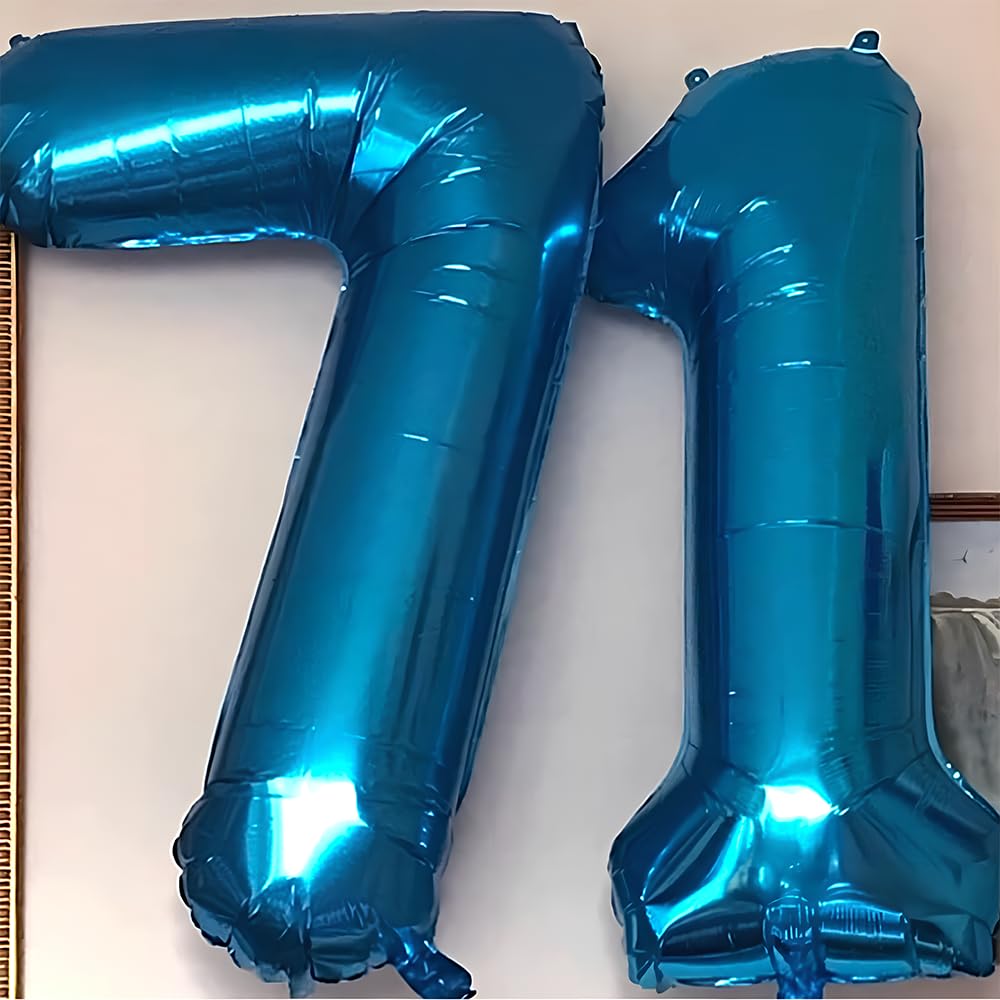 Foil Globo Número 5 Azul 40" (101cm), Inflable Helio o aire, Gigante Numeros 0-9, 10-19, 20-29, 30-100, Grande Globos Decoración para La Boda Aniversario y Cumpleaños Fiestas — view 344
