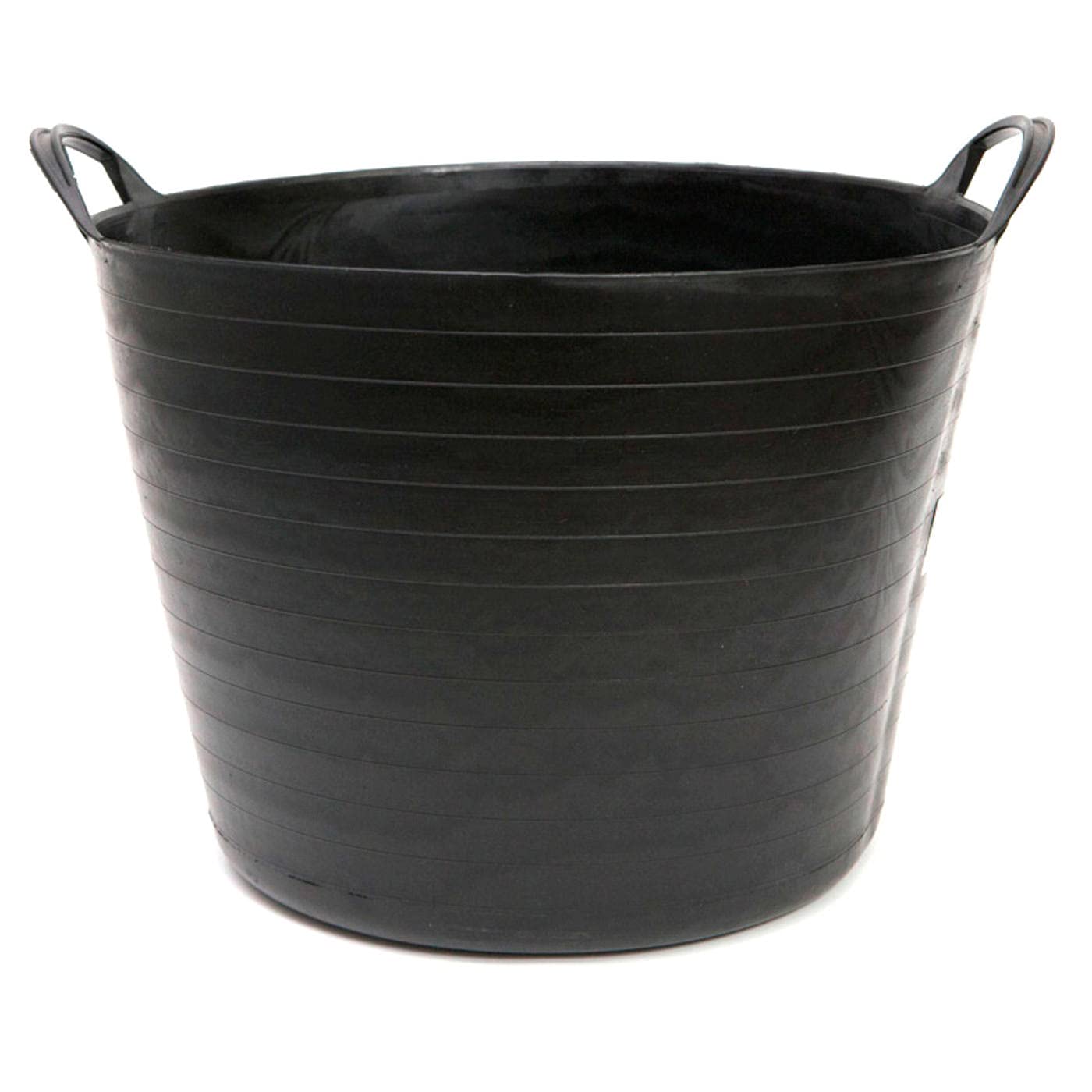 Pack de 4 capazos de plástico Flexible, de Color Negro , de 45 x 33 cm con Capacidad de 42 litros, con Asas, Ideal para Trabajo de Vendimia, Agricultura… Cubo de plástico (4uds / 42 litros Negro)
