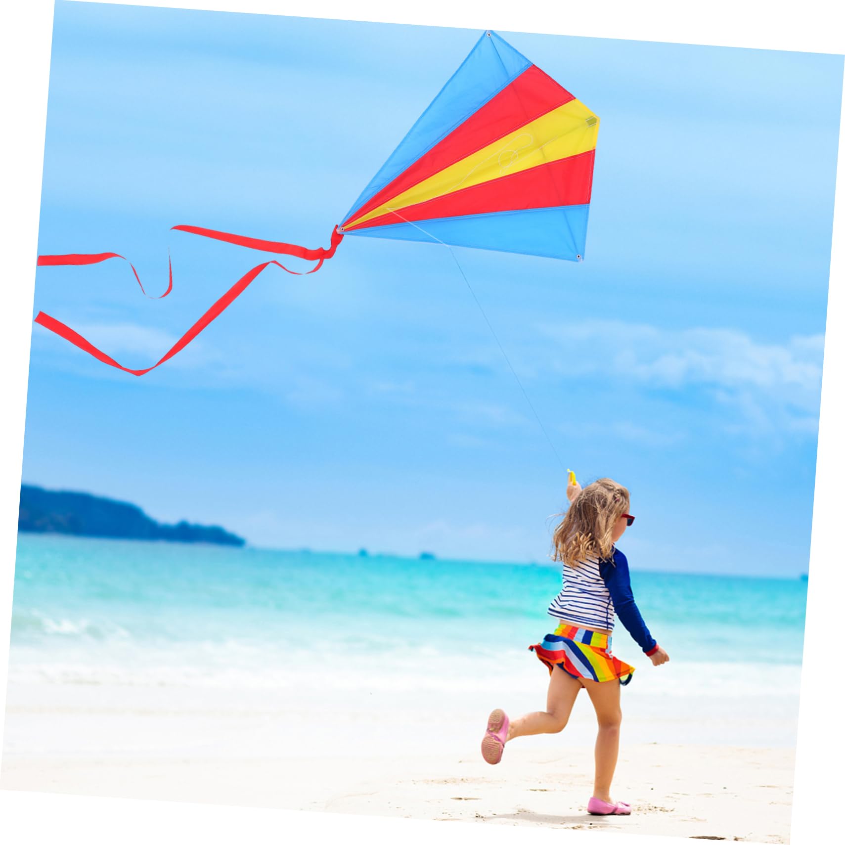 BCOATH Colorful Long Tail Diamond Shaped Kite for Easy to Fly Outdoor for Park and Beach Activities Features Beautiful