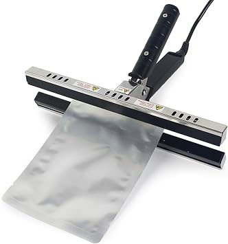 Sealer for Plastic Bags,Impulse Heat Sealer Machin Portable Heat Sealer Machine, Temp Adjustable Bag Crimper, Sealing Width 15mm, For 11.8/15.7 Inch Aluminum Foil Bag Kraft Bag, Mylar Bag300mm