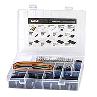 Vista 1 de IWISS Kit de conector Dupont de paso de 1550 piezas, 0.100 in, incluye cabezales de pasador, cable de puente, pasadores de crimpado para servo RC