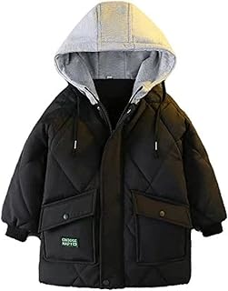 جاكيت أطفال شتوي مبطن متعدد الألوان مع غطاء رأس دافئ وأنيق - تصميم عصري ومريح من ميزة