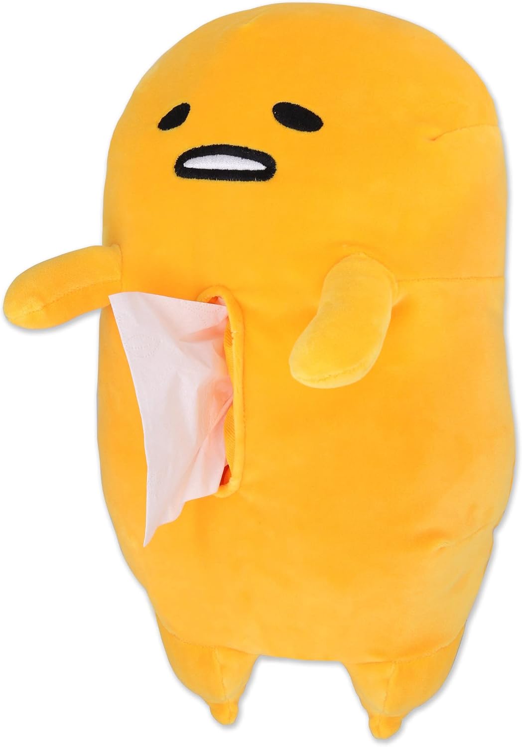 Roffatide Anime Gudetama Tissue Box Cartoon The Lazy Egg Plush Doll Tissue Cover Creative Paper Holder Napkin Box Paper Storage for Car Home Bathroom