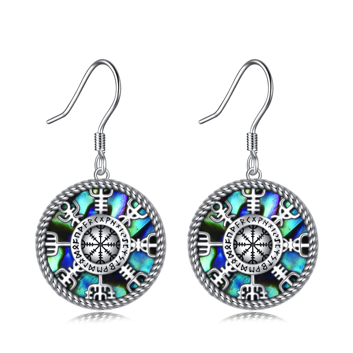 Pendientes Colgantes De Plata De Ley 925 Para Mujer - Diseño Vikingo/chakra, 15 Mm - Incluye Caja De Regalo, Ideal Para Cumpleaños O Día Especial