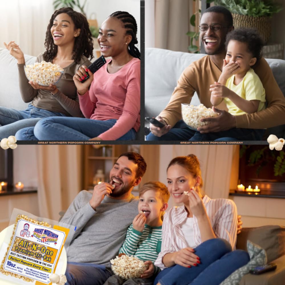 10oz Popcorn Machine Popcorn Packets - All-in-One Movie Theater Style Popcorn Kernels, Salt, and Oil Packs by Great Northern Popcorn (24 Case) - Image 6