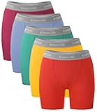Womens Boxer Briefs Boy Shorts Underwear Soft Stretch Panties for Women, 5-Pack