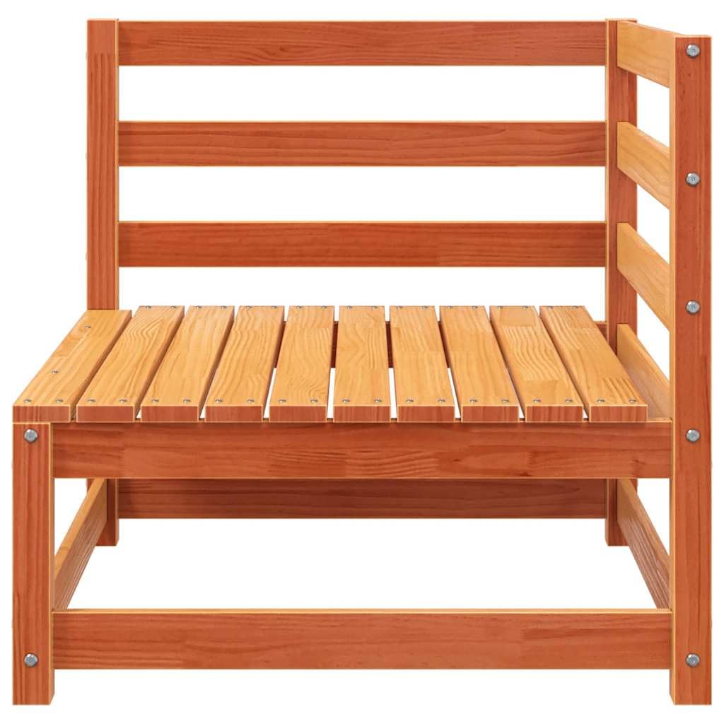 Generico Divano da Giardino a 3 Posti Marrone Cera Legno Massello Pino,Mobili,Mobili da Giardino,Mobili e sedie da Giardino,unità per Divano componibile da Esterno,Marrone,27.2 kg,837953