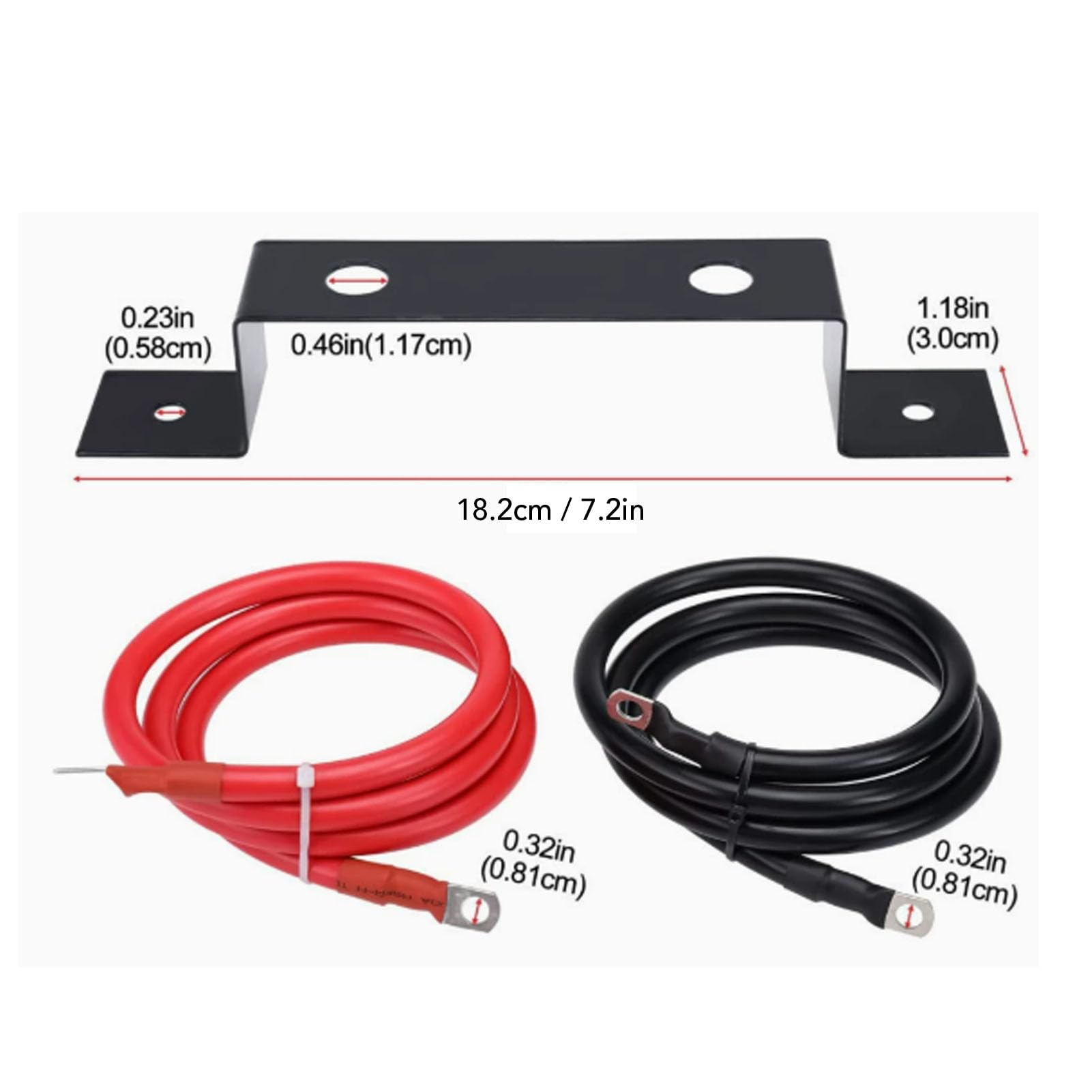 Yctze Kit de Reubicación de Poste de Salto de Batería de Terminales de Batería Remota de Coche 4AWG | Cable de cobre de 1,2 M, acceso de carga rápida, soporte a prueba de golpes para UTV ATV coche camión RV barco