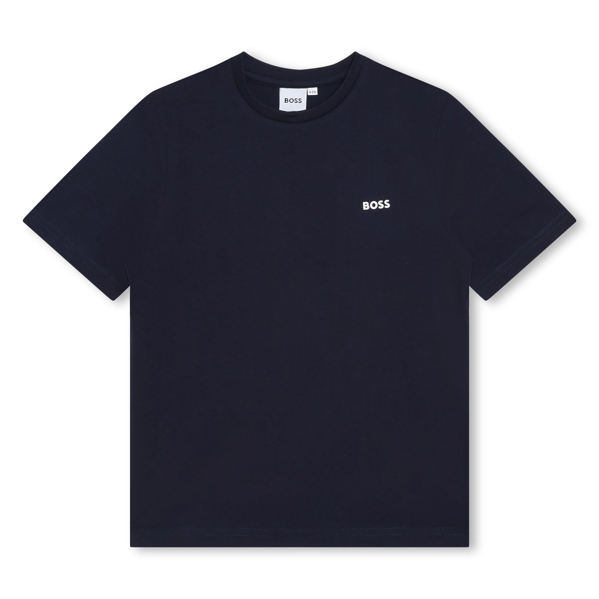 BOSS Kids Regular Fit Small Logo T-Shirt Long Sleeve Navy 6 Years