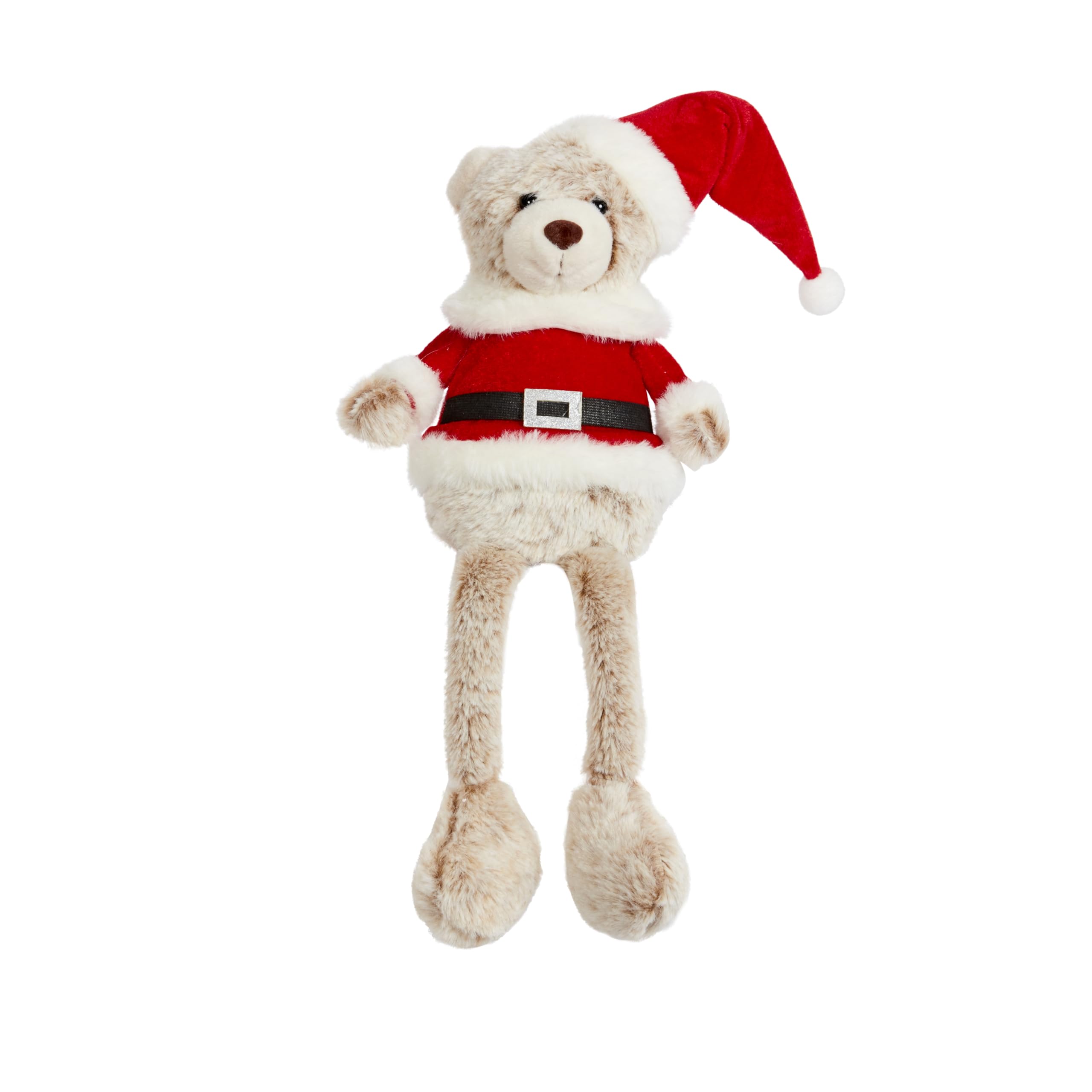 Smart Garden Christmas Plush Teddy Santa Festive Decoration - Grey/Red - Seated- 40cm - Christmas Decoration For Home - Festive Christmas Teddy - Gift Idea for Christmas - Christmas Santa Décor