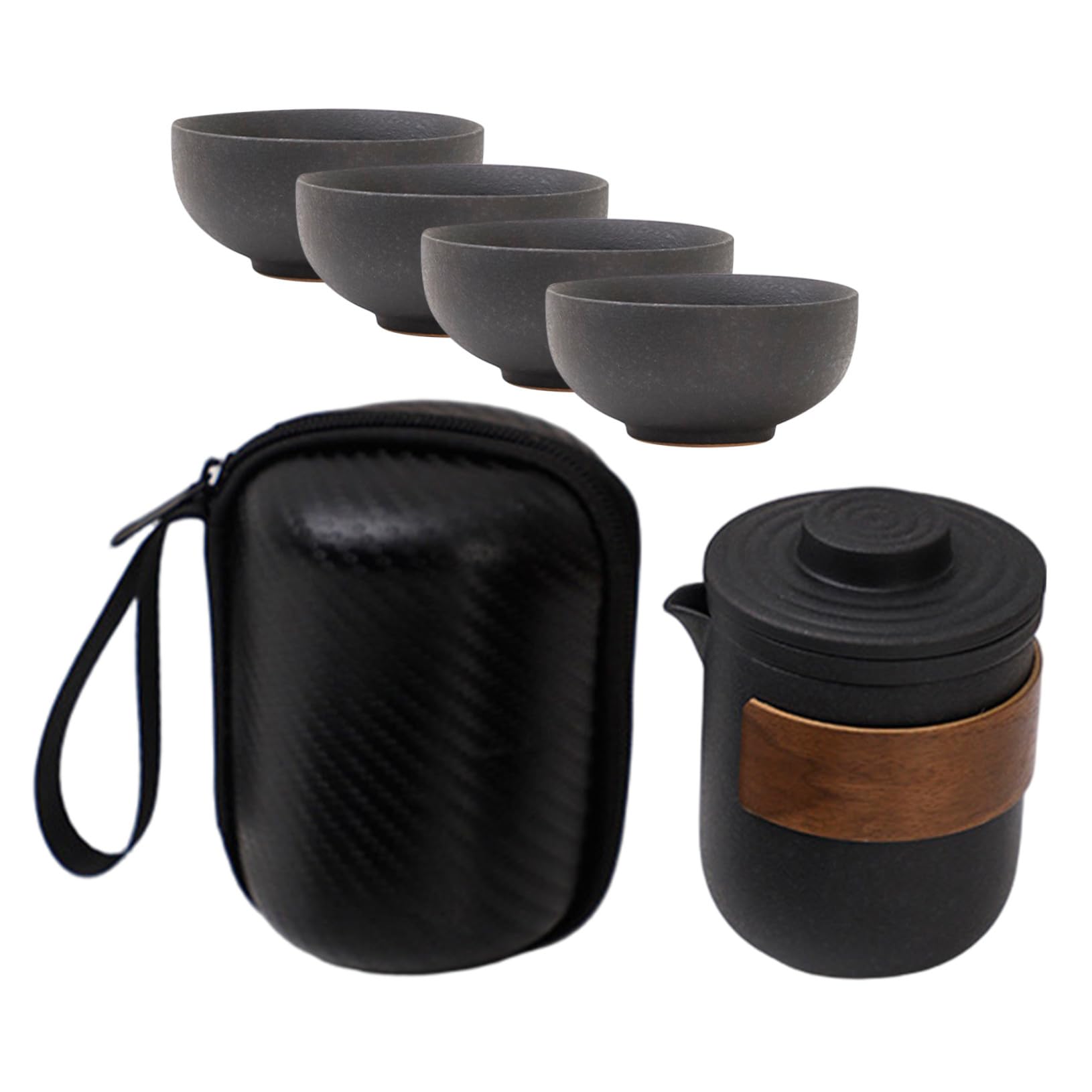 Théière céramique portable Alipis service thé Gongfu maison et pique-nique