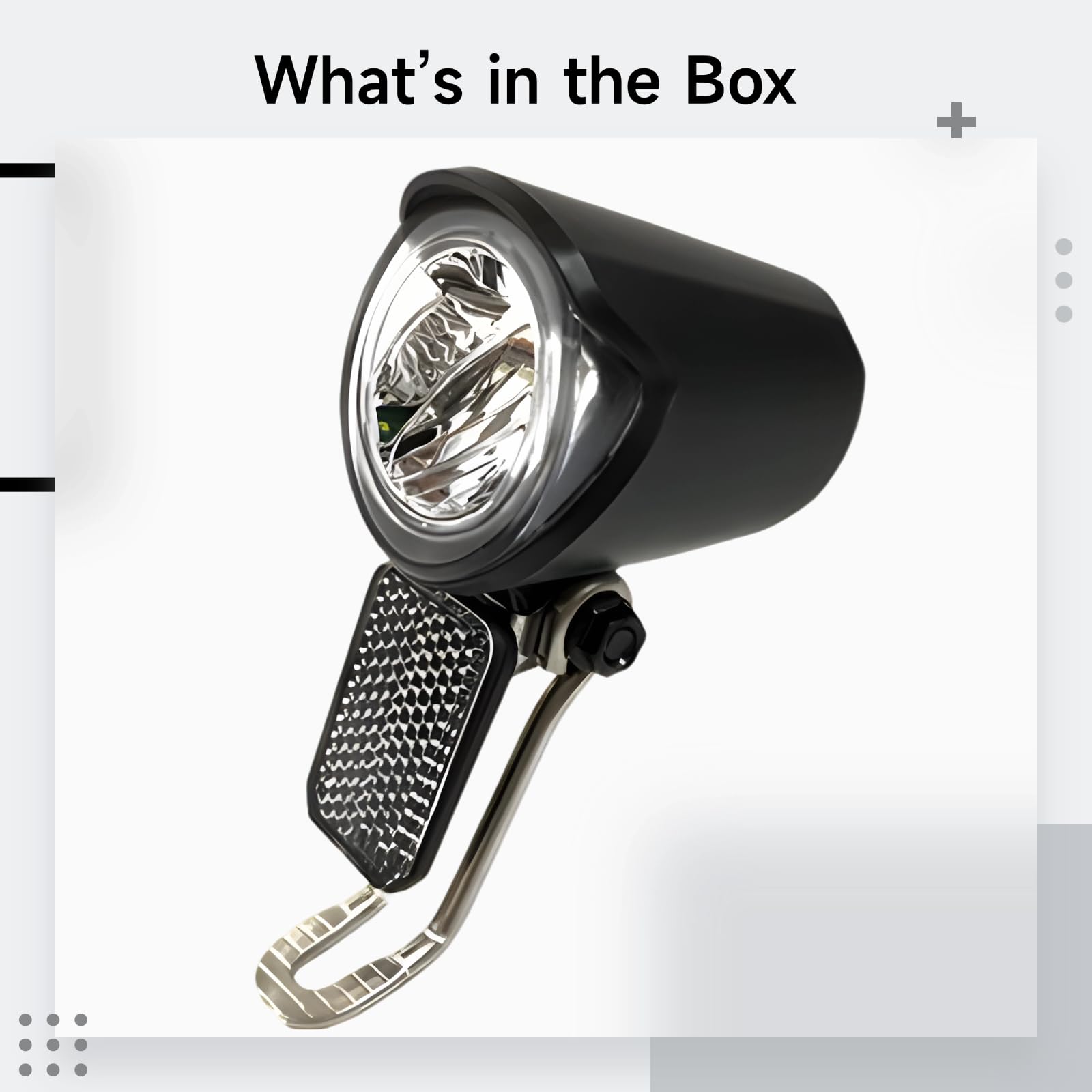 Luce per bicicletta elettrica con connettore a 2 pin, faro LED da 6 V a 60 V, con spina impermeabile, luce anteriore e supporto in metallo per una guida sicura di notte e in giro