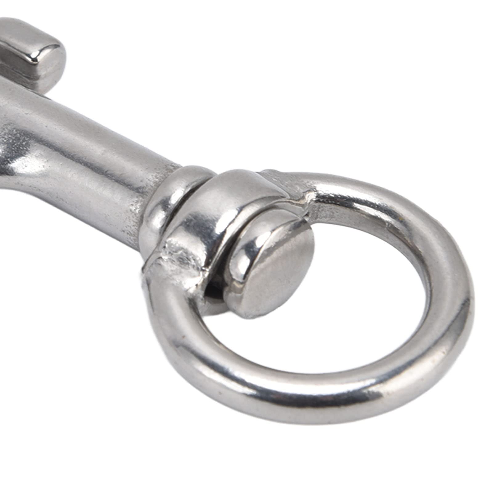 Respicefinem 2Pcs Rotating Snap Hook Eye Bolt 316 Stainless Steel Marine Grade Single Ended Diving Clip 87mm