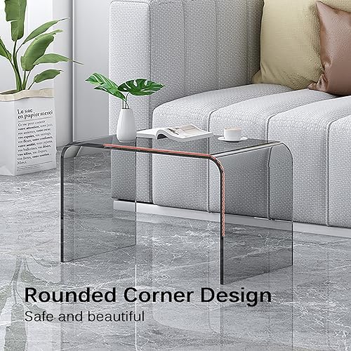 Mesa auxiliar C de acrílico transparente para sofá de 30x30x65 cm 6