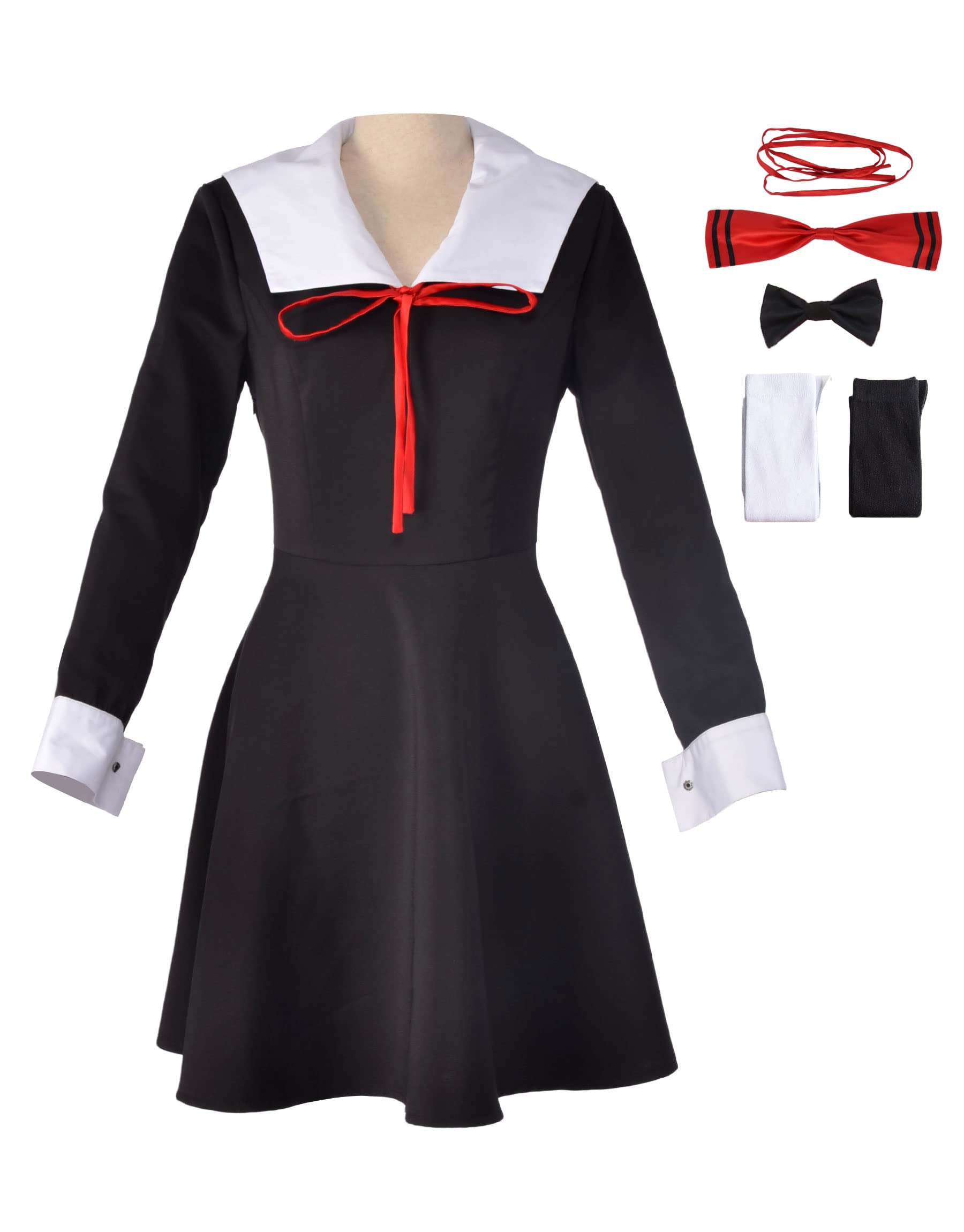 Haikyuu Women's Anime School Uniform Cosplay Costume School Uniform Dress with Headwear Bow Tie for 2 Characters