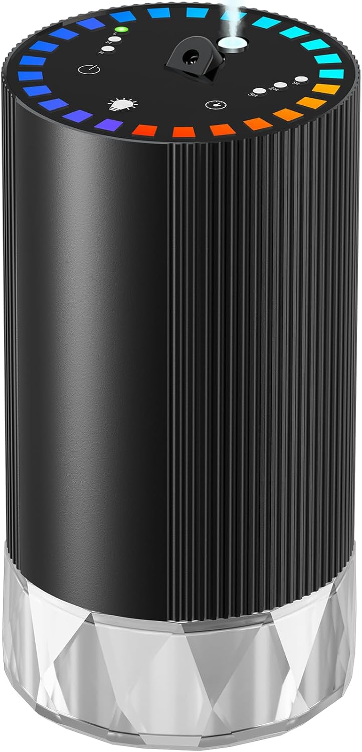 Car Diffuser, Car Air Freshener Diffuser, Waterless Essential Oil Diffuser, Rechargeable for Home Office,30-50hrs Long Lasting
