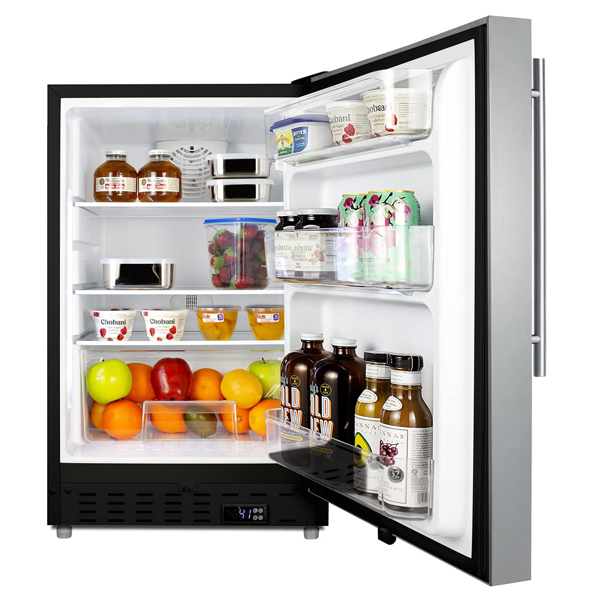 Summit Appliance Alr47bsshv 20" Wide Built-In All-Refrigerator, ADA Compliant, Adjustable Thermostat, 3.53 Cu.Ft Capacity, Removable Door Racks, Temperature Alarms, Automatic Defrost on Fridge.com - View 4