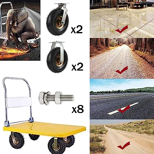 Roue pivotante pneumatique en caoutchouc robuste pour chariot
