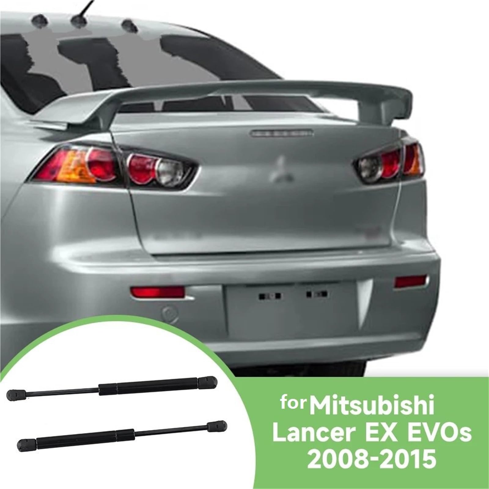 Amortyzator gazowy sprężyna gazowa 2 szt. pasujące do Mitsubishi Lancer EX EVO 2008-2015, amortyzator tylnej klapy bagażnika, wsporniki podnośnika bagażnika, amortyzatory gazowe