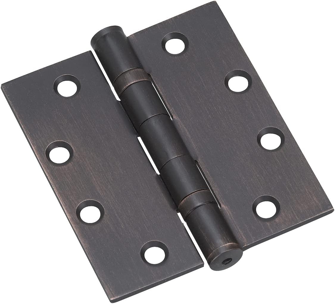 Richelieu 4823ORBB Onward (3-Pack) 4 1/2-inch (114 mm) Full Mortise Ball Bearing Butt Hinge, Square Corner, Oil-Rubbed Bronze Finish