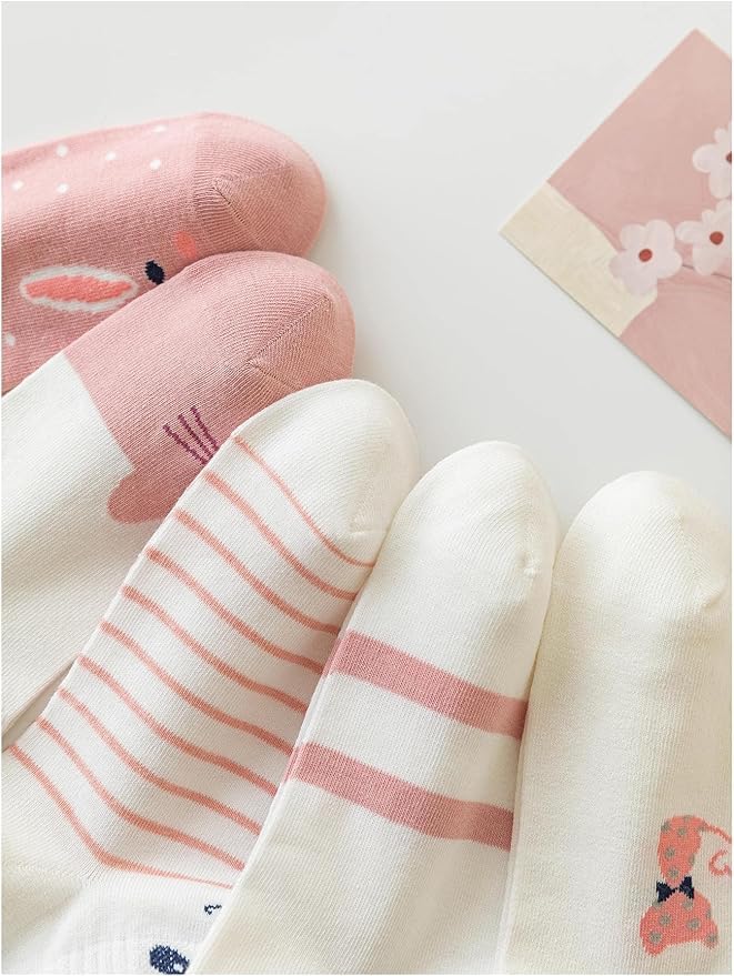 SoxLife Women’s Ankle Socks – 5 Pair Pack | Cute Smile Face Design | Soft Cotton Breathable Low-Cut Socks for Girls & Women - Image 6 thumbnail