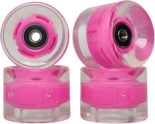 FREEDARE - Ruedas para monopatín con rodamientos de 2.362in, ruedas de crucero para calle (transparente, juego de 4)