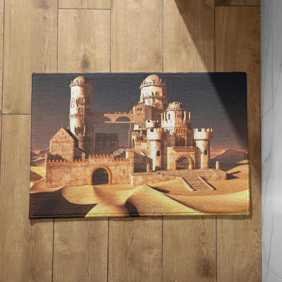 Tapis d'entrée intérieur CEVAN paysage désertique vintage 50x80cm de sol gamer