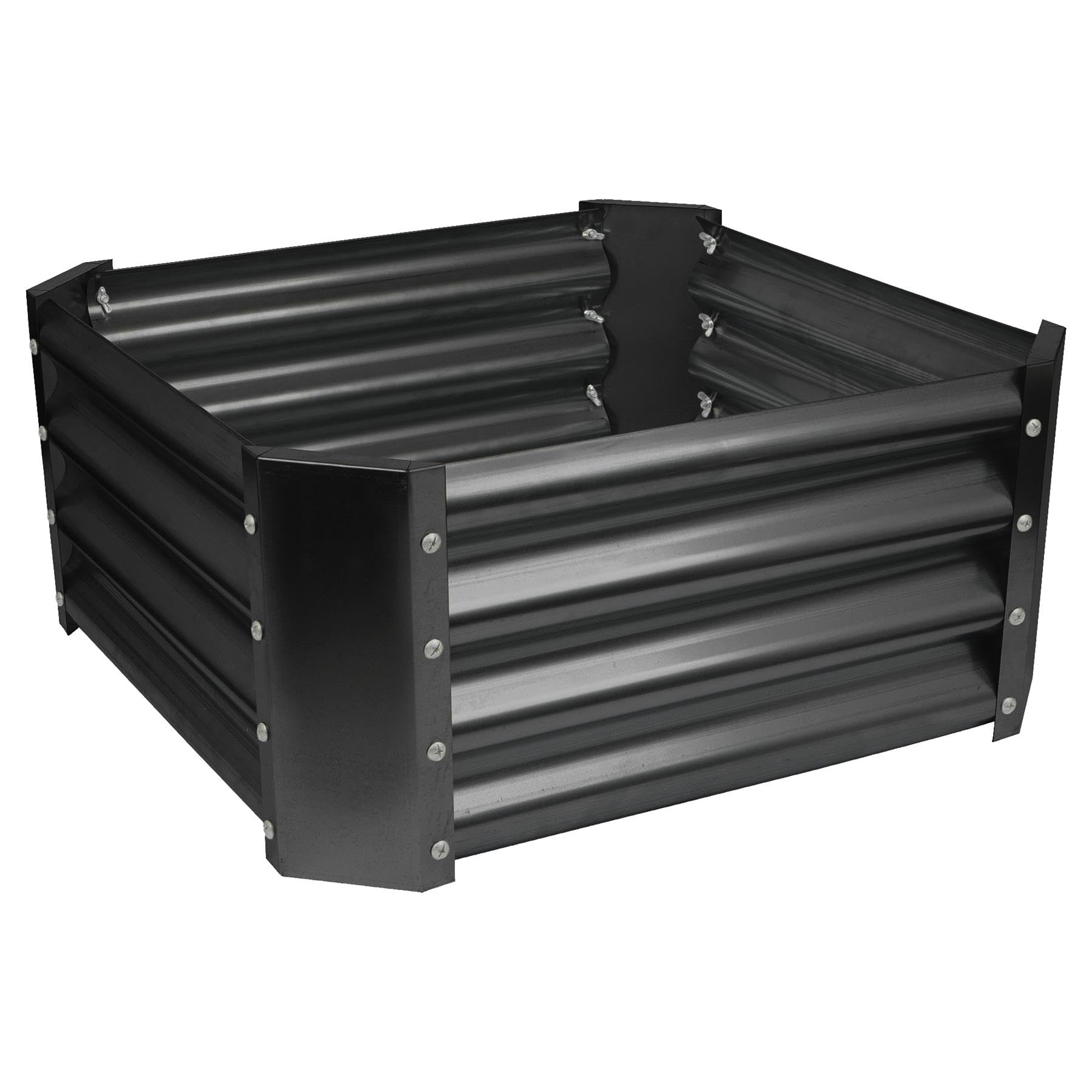 Harbour Housewares Raised Garden Bed - Anthracite - 60 x 60cm - Square - Bottomless Metal Raised Bed Galvanised Steel Planter Box for Growing Outdoor Plants, Vegetables, Flowers and Herbs