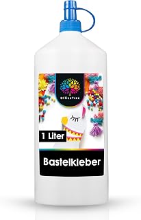 OfficeTree 1 Liter Flüssigkleber Bastelkleber Lösungsmittelfrei – Bastelleim Kle