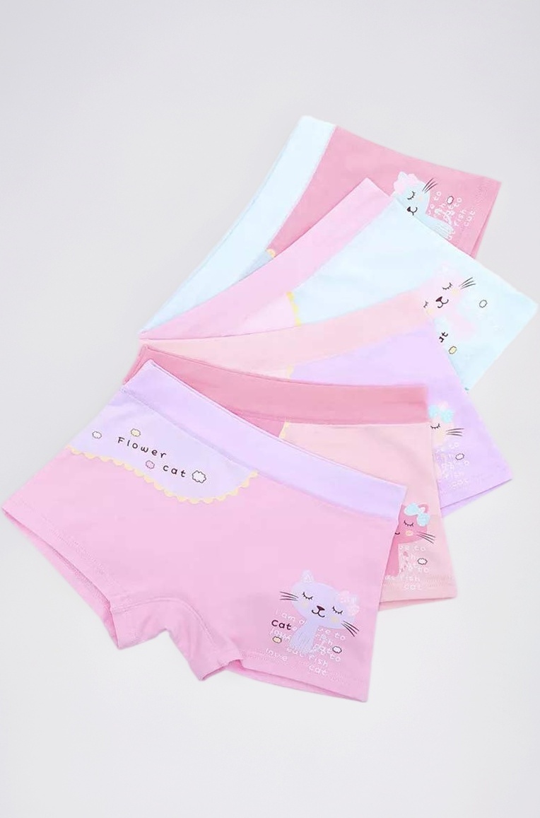 Girls Cotton Underwear Soft Boy Shorts Kids Boxer Briefs Panties(Pack of 5)