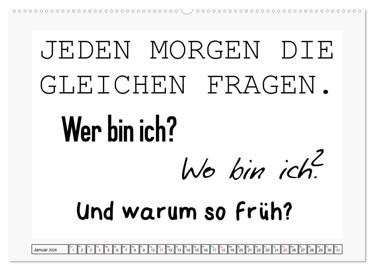 Typo-Kalender für das Büro. Sarkasmus und fiese Sprüche (Wandkalender 2026 DIN A2 quer), CALVENDO Monatskalender: Trendiger Sprüchekalender für den Arbeitsplatz (CALVENDO Spass)