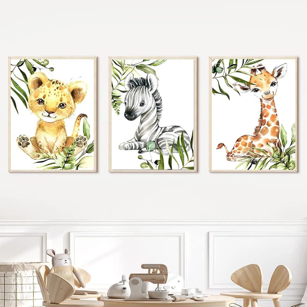 Youihom 4 Poster Animali Camera Da Letto Bambino Poster Decorativo Da  Parete Per Bambini Tela Giungla, image size:1000x1000