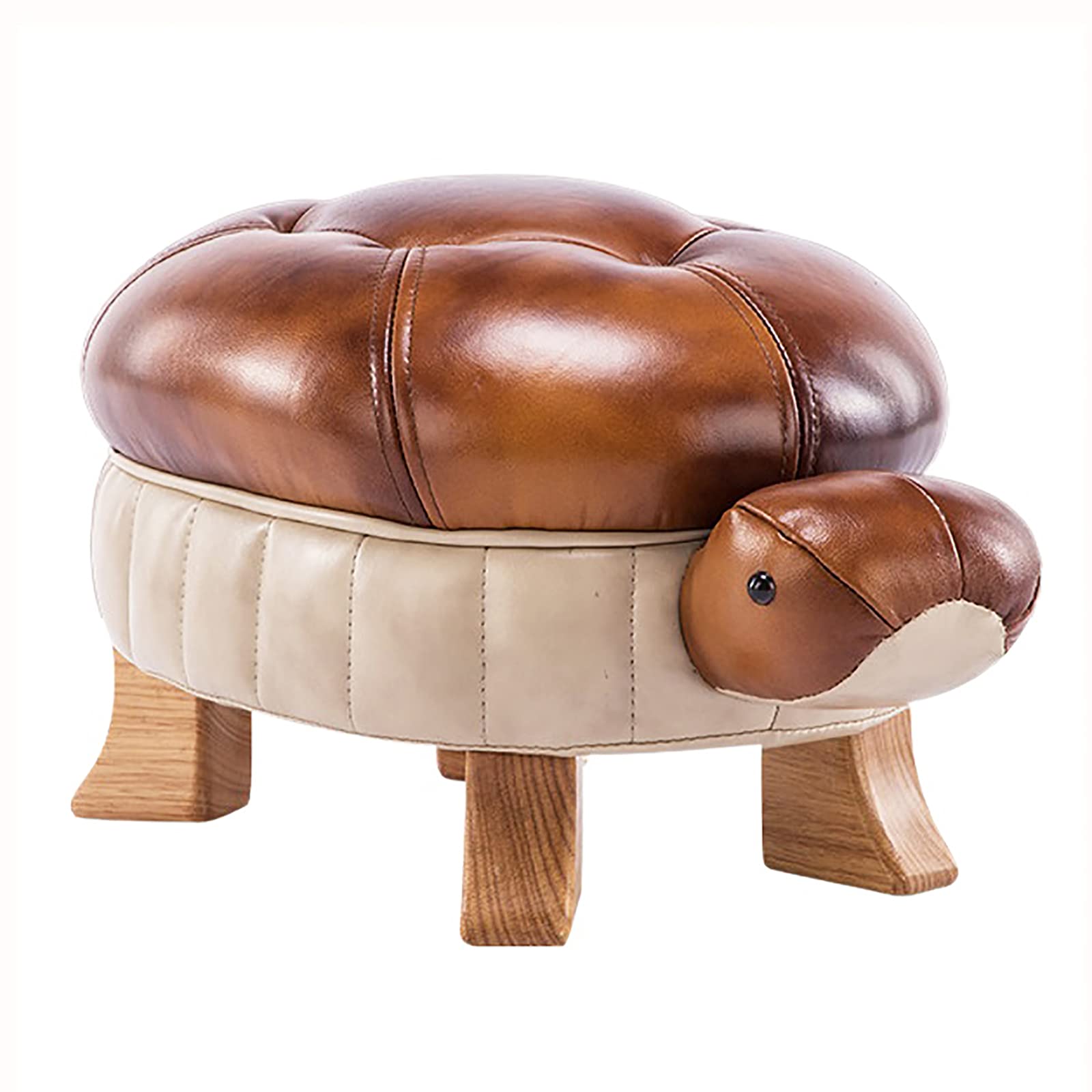 Rangement D résout le désordre : repose-pieds en bois massif et cuir gain de place