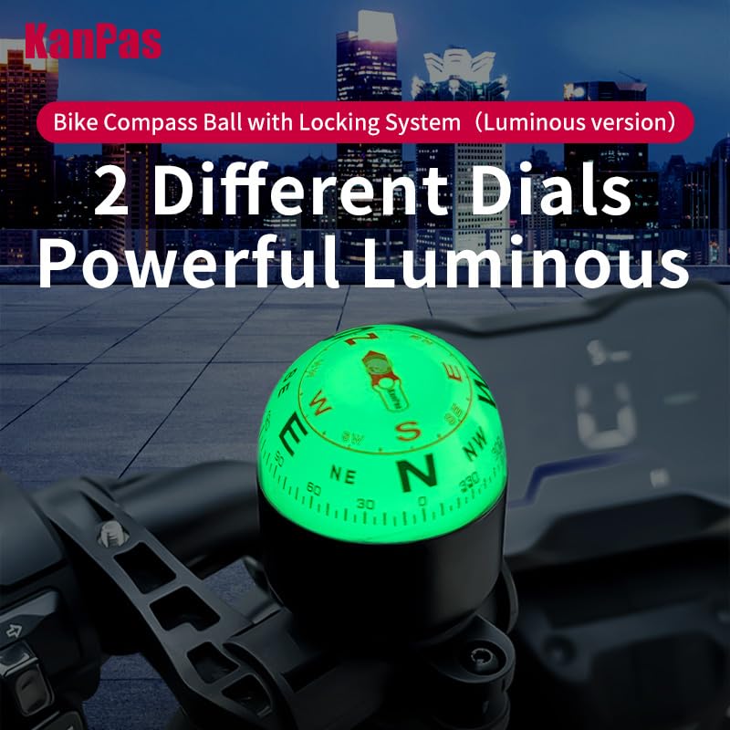 KanPas BK40-LU Doble Brújula Luminosa Antirrobo para Bicicleta y Motocicleta miniatura 5