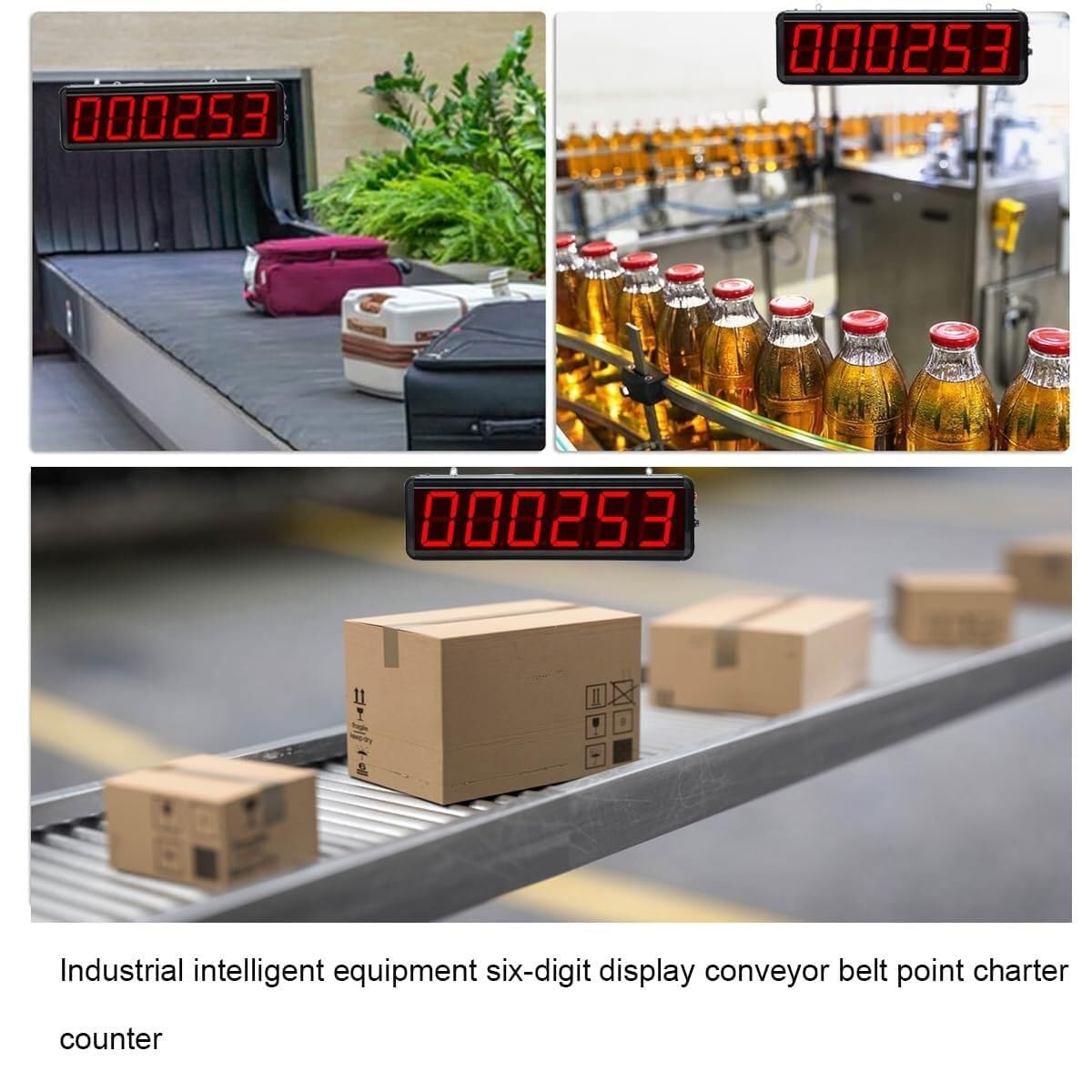 Contatore digitale a LED, display da 3 pollici, funzione memoria, intervallo di conteggio 0-999999, distanza di rilevamento regolabile 70 cm, sensibilità a 4 marce per macchine sigillanti